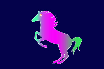 Obraz na płótnie Canvas Vector Logo Illustration Horse Gradient Colorful Style.