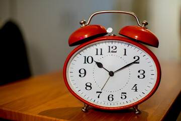 old isolated mechanical alarm clock from Czechoslovakia
