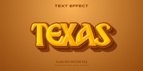 Funny, shiny and colorful editable style: Texas