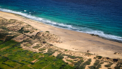 Porto Santo is a Portuguese island 43 kilometres northeast of Madeira Island in the North Atlantic Ocean.