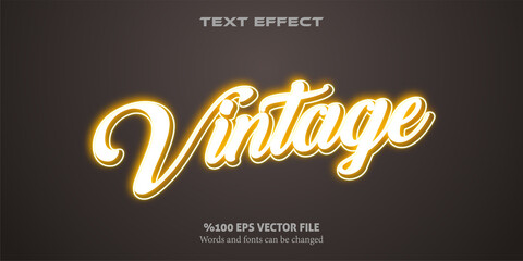 Funny, shiny and light editable style with handwriting-like text: Vintage