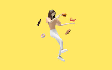Fototapeta na wymiar food 3d illustration
