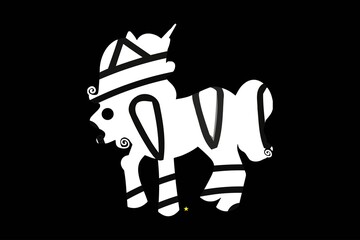 Set of black and white pages for baby coloring book.