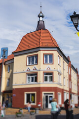 Street view of a Zelenogradsk, former Cranz, coastal resort, Zelenogradsky District, Kaliningrad Oblast, Russia, Sambian coastline, near Curonian Spit on the Baltic Sea