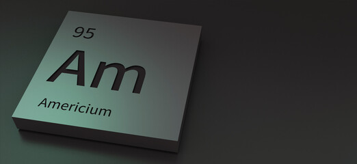 Obraz premium americium-elements on periodic table 3d illustration.