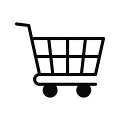 Shopping icon vector. Shopping cart icon color editable