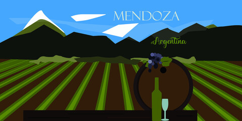 Illustration of the Province of Mendoza, Argentina, with its name in Spanish.