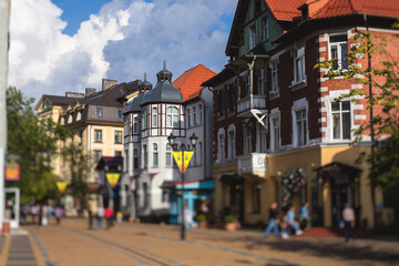Obraz premium Street view of a Zelenogradsk, former Cranz, coastal resort, Zelenogradsky District, Kaliningrad Oblast, Russia, Sambian coastline, near Curonian Spit on the Baltic Sea