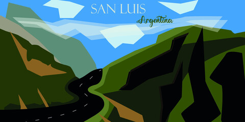 Illustration of the Province of San Luis, Argentina, with its name in Spanish.