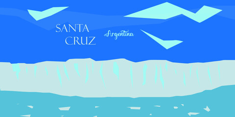 Illustration of the Province of Santa Cruz, Argentina, with its name in Spanish.