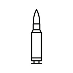 bullet icon. Weapon ammo sign. vector illustration color editable on white background