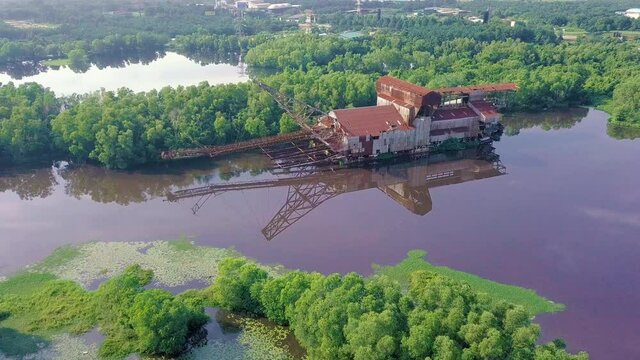 Abandon tin dredge at Dengkil, Malaysia