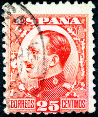 stamp printed in in Spain 1902 shows King Alfonso XIII