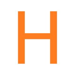 LETTER H SIMPLE CLIP ART VECTOR ILLUSTRATION