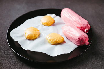 Social advertising poster of plastic waste problem