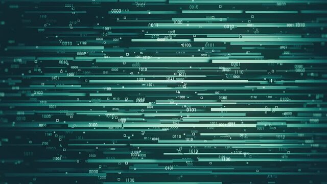 Digital Data Background. Binary code and geometric abstraction. Looped video.