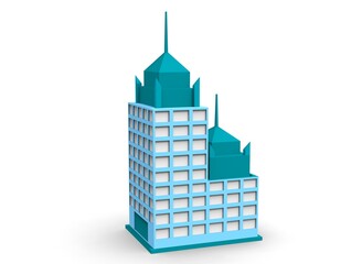 Fototapeta premium Isometric icon or infographic element representing low poly factory building, warehouse 3d-illustration 3d-rendering
