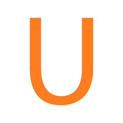 LETTER U SIMPLE CLIP ART VECTOR ILLUSTRATION