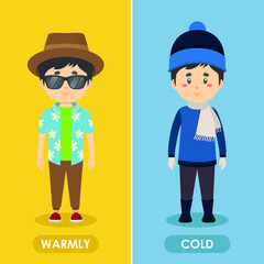 Characters Wearing Summer and Winter Outfits