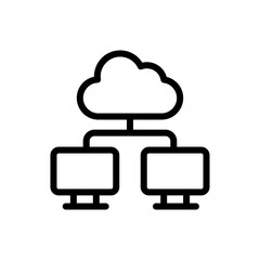 Cloud Network Vector Outline Icon. Data Storage Symbol EPS 10 FIle