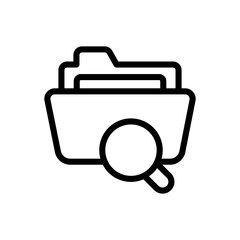Search in Folder Vector Outline Icon. Data Storage Symbol EPS 10 FIle