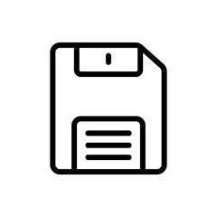 Floppy Vector Outline Icon. Data Storage Symbol EPS 10 FIle