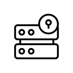 Server Vector Outline Icon. Data Storage Symbol EPS 10 FIle