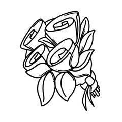 A bunch of flowers Doodle vector icon. Drawing sketch illustration hand drawn cartoon line eps10