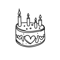 Cake Doodle vector icon. Drawing sketch illustration hand drawn cartoon line eps10