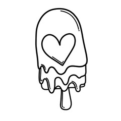 Ice cream Doodle vector icon. Drawing sketch illustration hand drawn cartoon line eps10