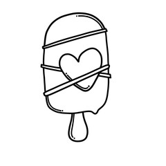 Ice cream Doodle vector icon. Drawing sketch illustration hand drawn cartoon line eps10