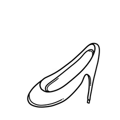 High heels Doodle vector icon. Drawing sketch illustration hand drawn cartoon line eps10