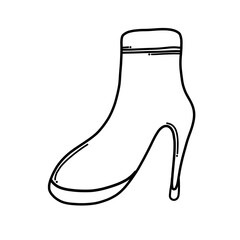 High heels Doodle vector icon. Drawing sketch illustration hand drawn cartoon line eps10