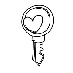Key Doodle vector icon. Drawing sketch illustration hand drawn cartoon line eps10