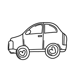Car Doodle vector icon. Drawing sketch illustration hand drawn cartoon line eps10