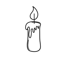 Candle Doodle vector icon. Drawing sketch illustration hand drawn cartoon line eps10