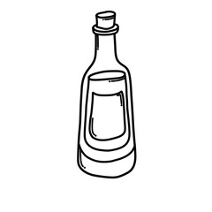 Alcohol bottle Doodle vector icon. Drawing sketch illustration hand drawn cartoon line eps10