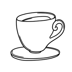 Coffee cup Doodle vector icon. Drawing sketch illustration hand drawn cartoon line eps10
