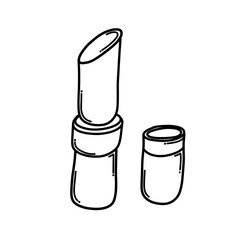 Lipstick Doodle vector icon. Drawing sketch illustration hand drawn cartoon line eps10