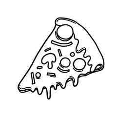 Pizza Doodle vector icon. Drawing sketch illustration hand drawn cartoon line eps10