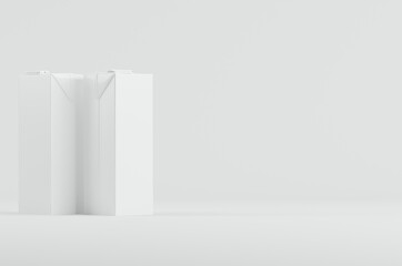 Juice Liquid Milk Carton Package Mockup 3D Rendering 