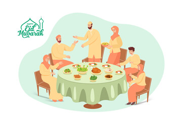 Happy eid mubarak greeting card.