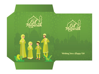 Eid al fitr money envelope for eid mubarak or eid al fitr celebration.