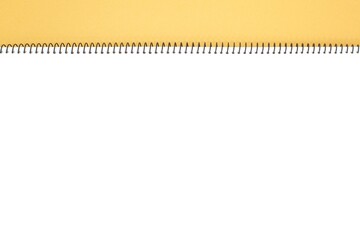 Yellow notebook with loop isolated on a white background