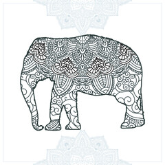 Animal Mandala. Vintage decorative elements. Oriental pattern, vector illustration.