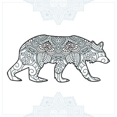 Animal Mandala. Vintage decorative elements. Oriental pattern, vector illustration.