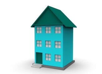 Cartoon building 3d-illustration 3d-rendering render kid color