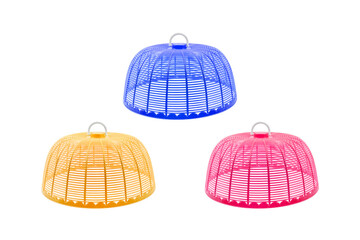 plastic food cover colorful isolated on white with clipping path