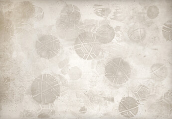 Old Cement wall background with football screen dirt or Stains from training, football on the wall