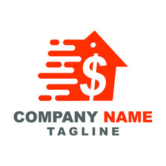 Obraz premium home fash cash logo design modern creative idea inspiration